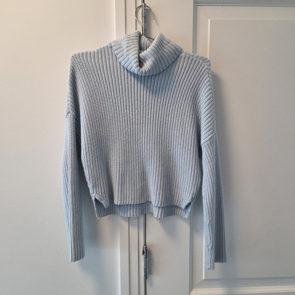 Abercrombie & Fitch Soft Blue Cowl Neck Sweater